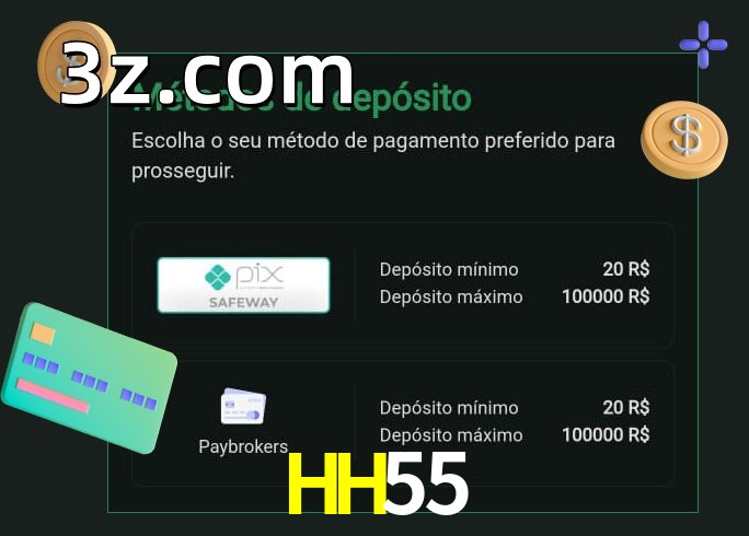 O cassino HH55bet oferece uma grande variedade de métodos de pagamento